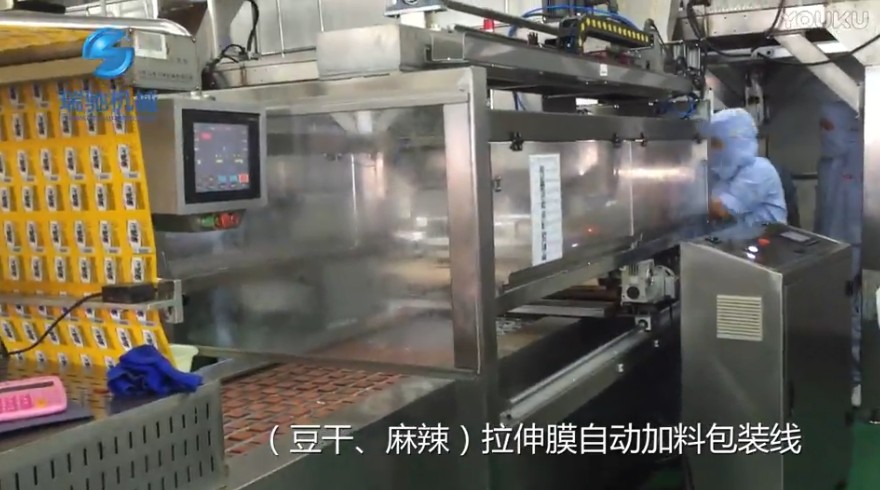 豆干、麻辣拉伸膜自動(dòng)加料包裝線(xiàn)